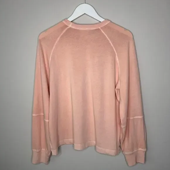 Madewell | NEW Relaxed Long Sleeve Raglan Tee Pale Blush Size Small - Picture 3 of 10